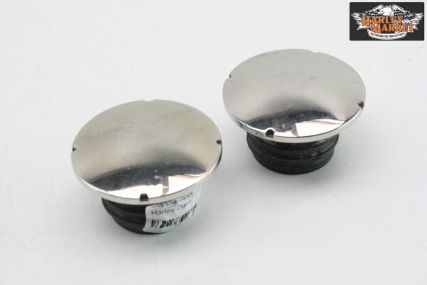 Pair of steel tank caps Harley Davidson Softail