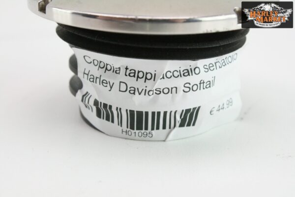 Coppia tappi acciaio serbatoio Harley Davidson Softail - immagine 5