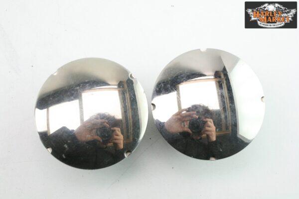 Coppia tappi acciaio serbatoio Harley Davidson Softail - immagine 2