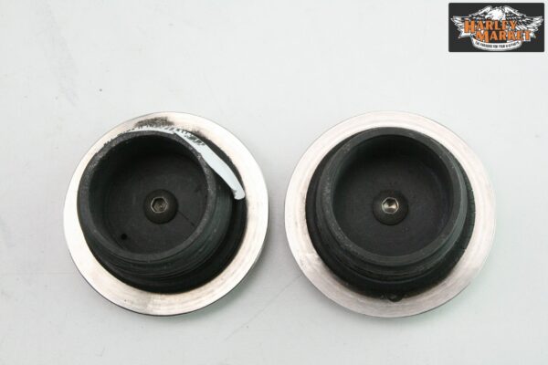 Coppia tappi acciaio serbatoio Harley Davidson Softail - immagine 3