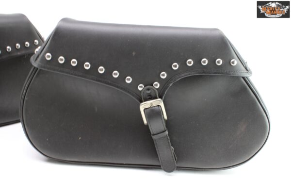 Borse in pelle semirigide complete Harley davidson Softail Fat boy 1340 - immagine 3